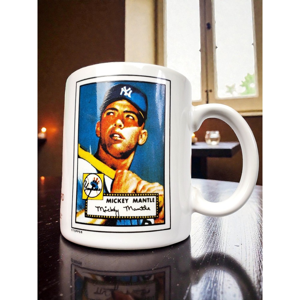Mickey Mantle Rookie Card Ceramic Coffee Mug New York Yankees Topps Collectible